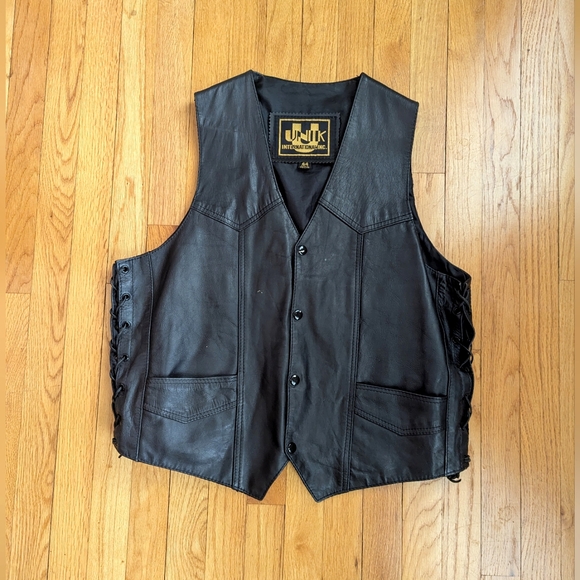 Unik Other - Vintage Unik International INC Black Motorcycle Biker Vest